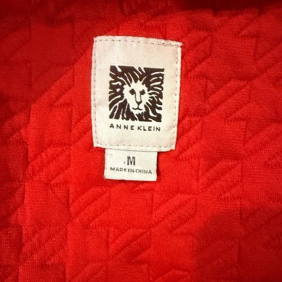 Anne Klein Red Quilted Moto Jacket Zip Front Size M - Picture 5 of 10